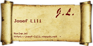 Josef Lili névjegykártya